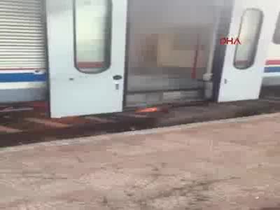 Yolcu treninde yangın paniği