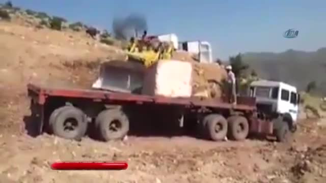 Mermer ocağında inanılmaz kaza