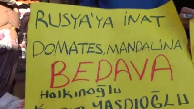 "Almazsan alma Rusya" deyip halka bedava dağıttı