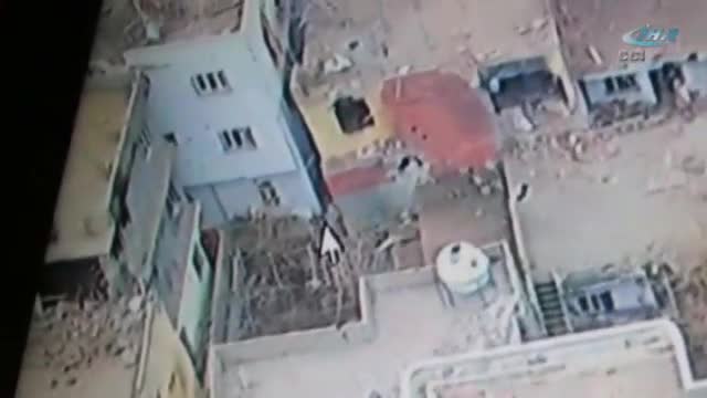 Cizre'deki PKK sığınağını İHA görüntüledi
