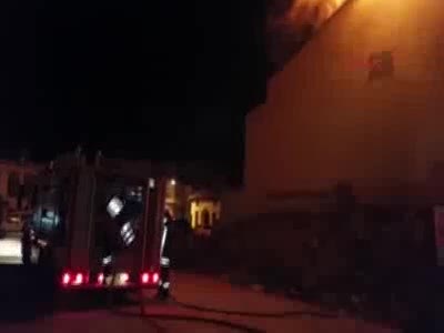 Suriyeli ailenin oturduğu daire alev alev yandı