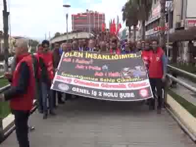 DİSK üyelerinden, hem terör hem de kıdem tazminatı protestosu