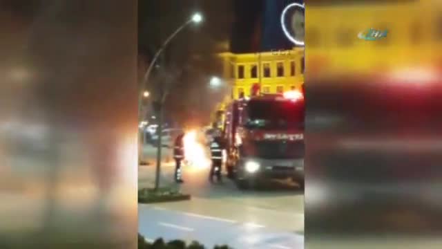 Alkollü yakalanan sürücü motosikletini ateşe verdi