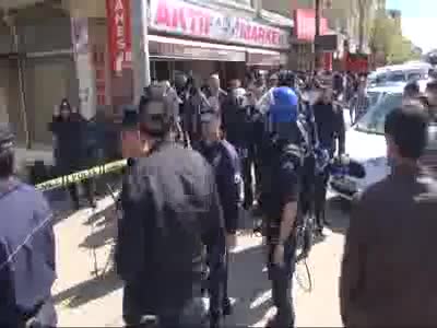 Polis kavgayı havaya ateş açarak bitirdi
