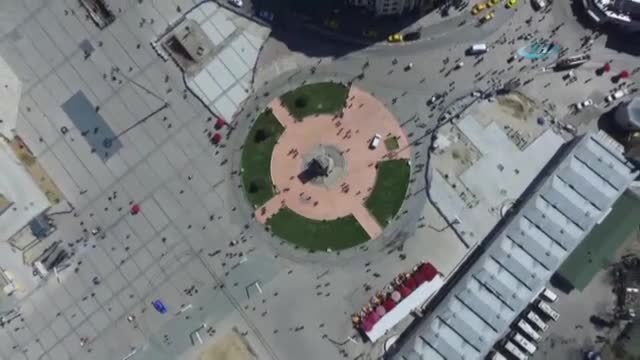 Taksim Meydanı'nın son hali havadan görüntülendi