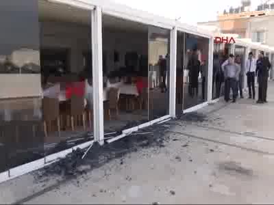 Kilis'te otelin terasında korkutan patlama