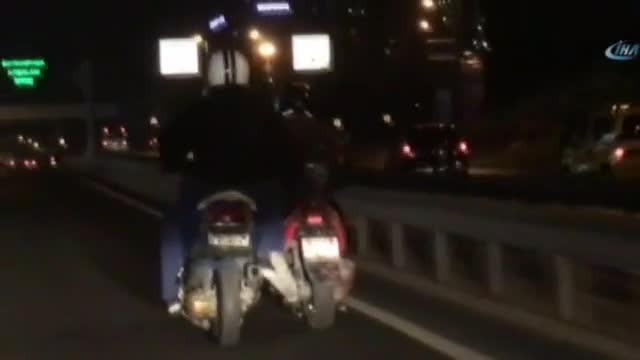 Motosikletlilerin tehlikeli yolculuğu