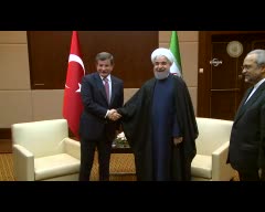 Başbakan Davutoğlu ile İran Cumhurbaşkanı Ruhani görüştü