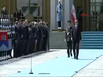 İran Cumhurbaşkanı Ruhani Cumhurbaşkanlığı Sarayı'nda