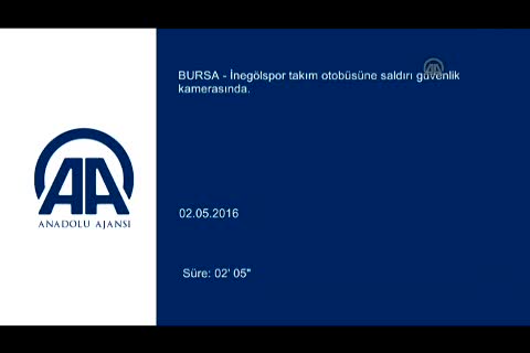 İnegölspor takım otobüsüne saldırı güvenlik kamerasında