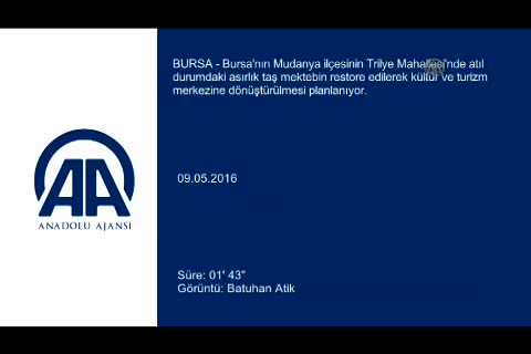 Bursa'da asırlık taş mektep hayat buluyor