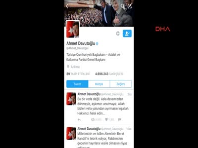 Davutoğlu Twitter'dan sildi