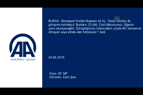 Bursaspor Başkanı Ali Ay, "Serdar Aziz'e teklif geldi"