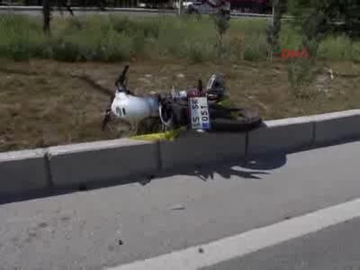 Burdur'daki motosiklet kazası güvenlik kamerasında