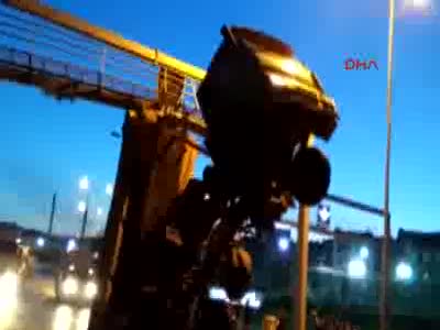 Damperi açık unutulan kamyon şaha kalktı
