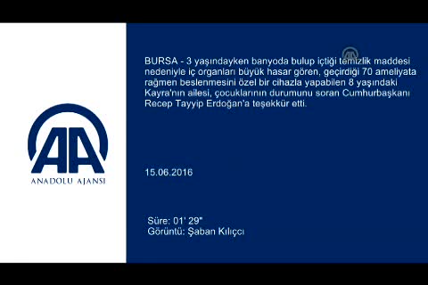 Bursalı Kayra'nın ailesinden Cumhurbaşkanı Erdoğan'a teşekkür
