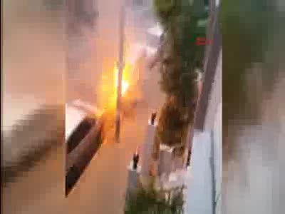 Mahalle sakinleri alevlerle uyandı patlama panik yaptı