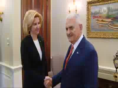 Başbakan Yıldırım, Moldova Cumhuriyeti Gökoğuz Yeri Başkanı İrina Vlah'ı kabul etti