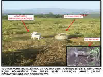 Bitlis'te operasyonlarda ele geçirilen patlayıcılar imha edildi