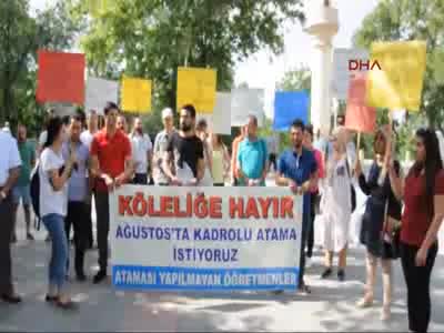 Gaziantep'te atanamayan öğretmenler eylem yaptı