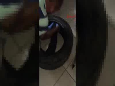 Stepneye gizlenmiş 5 kilo eroin ele geçti