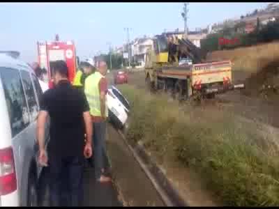 Tekirdağ'da su kanalına düşen otomobilin sürücüsü öldü
