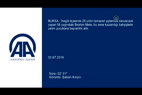 Bursa'da "davulun sesi" yetimlere bayramlık oldu