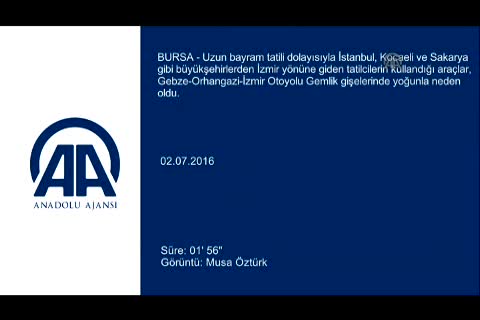 Gebze-Orhangazi-İzmir Otoyolu'nda bayram yoğunluğu
