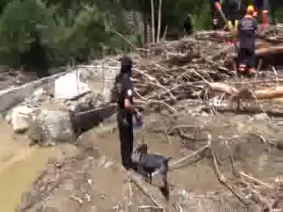 Ordu'da selde kaybolan 2 kişi, köpeklerle aranıyor