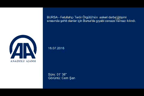 Bursa'da binler gıyabi cenaze namazı kıldı