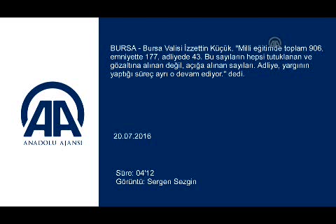 Bursa Valisi Küçük 15 Temmuz gecesini "Kabus gecesi" olarak tanımladı