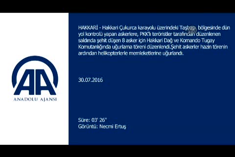 Şehit düşen 8 asker için tören düzenlendi