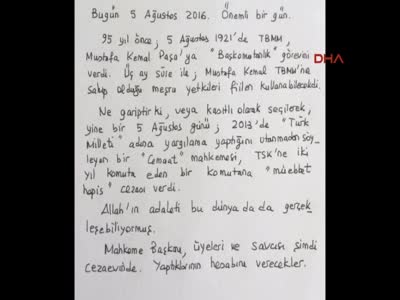 İlker Başbuğ'dan el yazısıyla '5 Ağustos' notu: Yaptıklarının hesabını verecekler