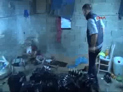 Banyoda kurulan içki imalathanesine baskın