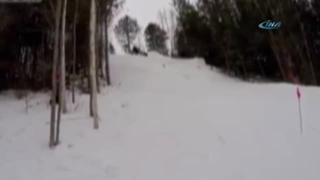 Kar motosikleti şovu kazayla bitti