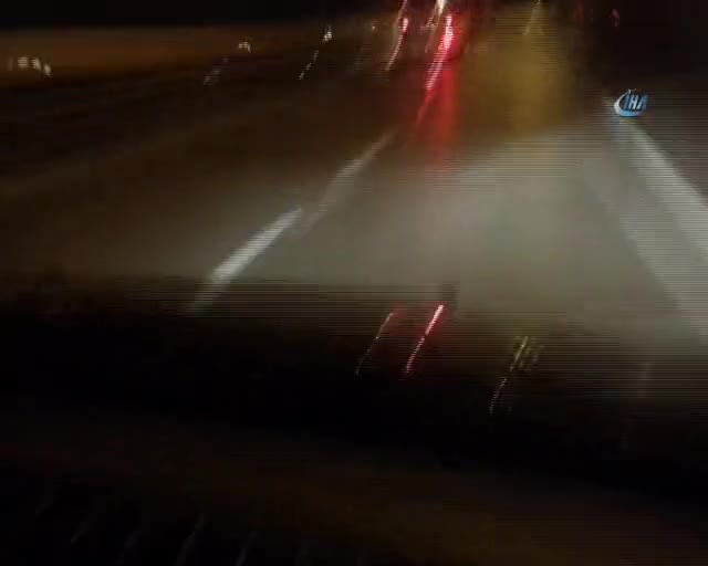Bursa'da patenle 130 kilometre hızda tehlikeli yolculuk!