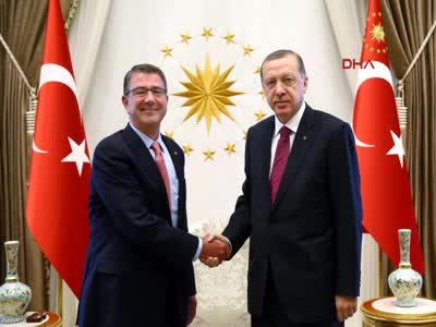 Cumhurbaşkanı Erdoğan, ABD Savunma Bakanı Carter'i kabul etti