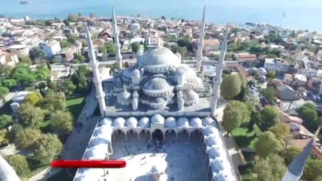 Restorasyonu tamamlanan Sultanahmet Camii havadan görüntülendi