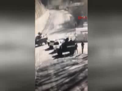 Ovacık yolunda kontrol noktasına saldırı girişimi kamerada
