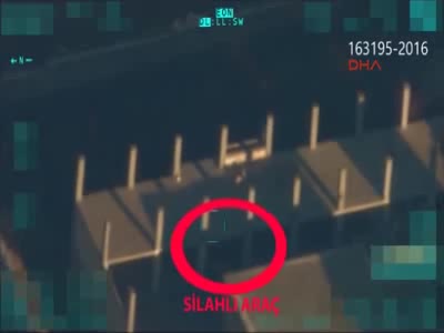 El Bab bölgesindeki DEAŞ'a ait silahlı aracın imha edilme anı