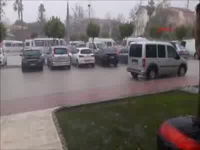 Manavgat'ta dolu yağışı