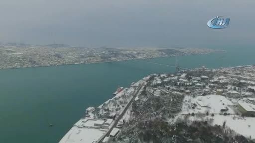 İstanbul'un beyaz örtüsü havadan görüntülendi