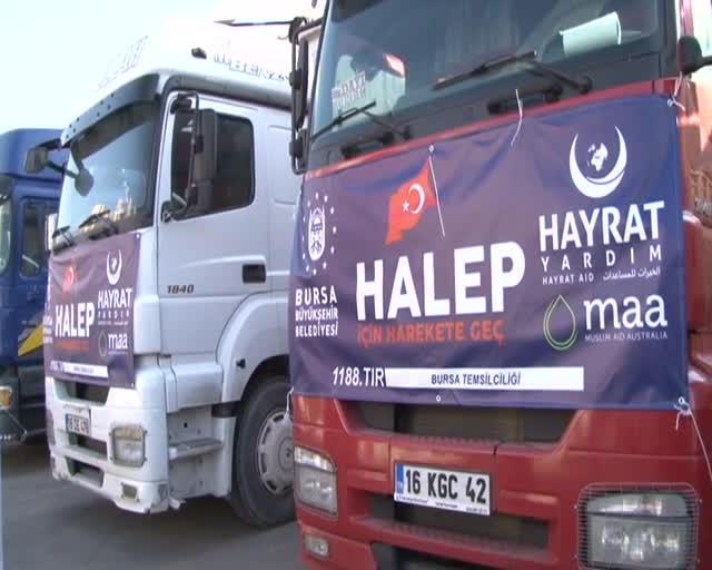 Bursa'dan Suriye'ye yakacak ve gıda yardımı