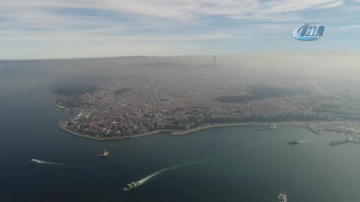 İstanbul'u kaplayan yoğun sis havadan görüntülendi
