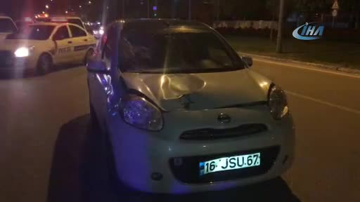 Bursa'da trafik polisine uygulama esnasında araç çarptı
