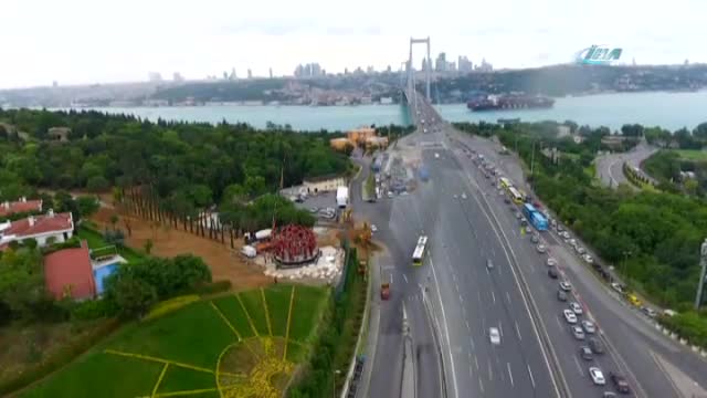 15 Temmuz Zafer Anıtının yapımı havadan görüntülendi