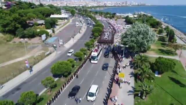 Kılıçdaroğlu'nun tek kişilik yürüyüşü havadan görüntülendi