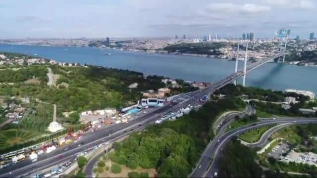 15 Temmuz Şehitler Köprüsü'nde son hazırlıklar havadan görüntülendi