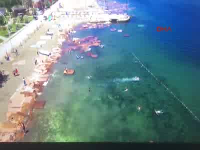 Bursa'da denizdeki suntalar drone ile görüntülendi!
