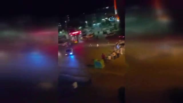 Şehir magandaları caddede drift yaptı, havaya ateş açtı